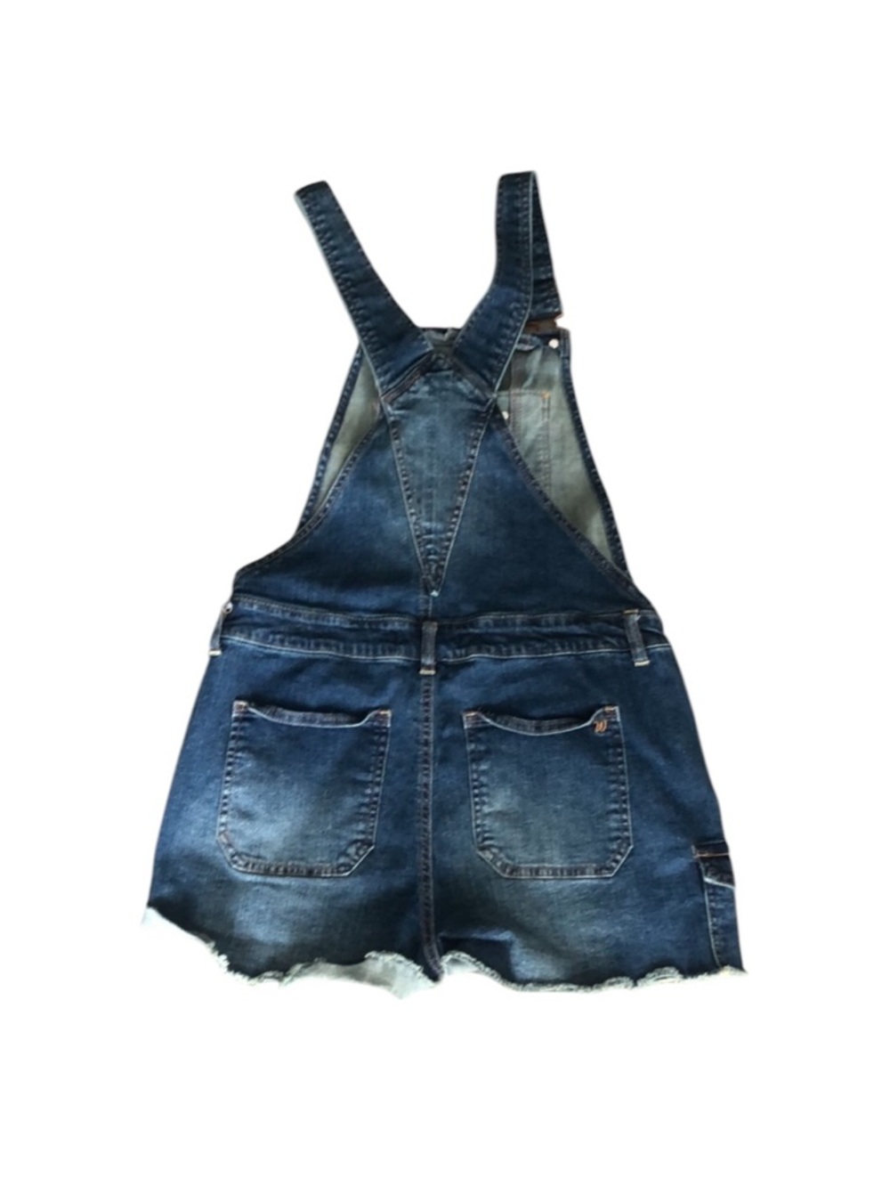 Wallflower Distressed Blue Denim Short Overalls - Picture 3 of 8